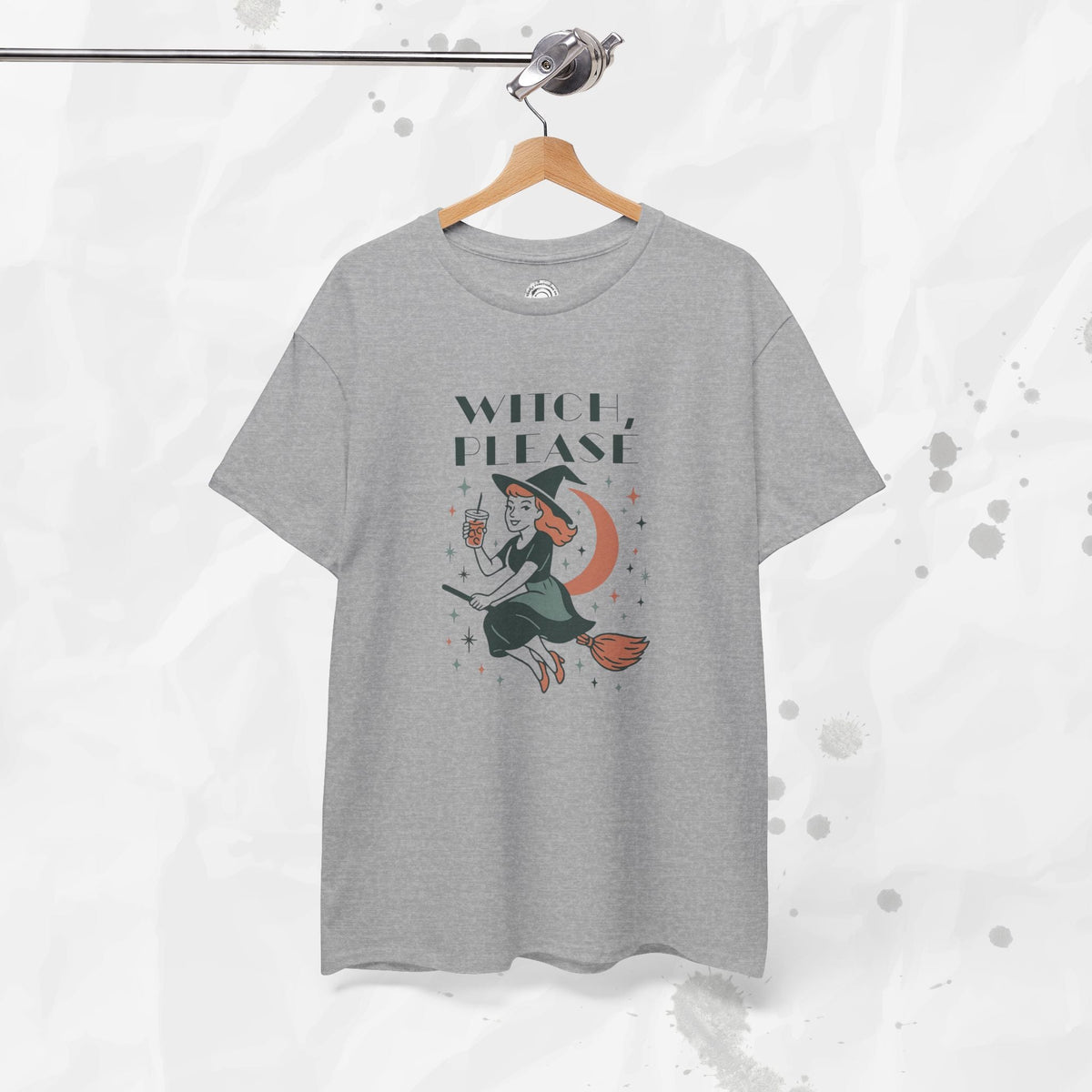 Witch Please Graphic T-Shirt Vintage Style Witchy Crewneck Tee - Image 12