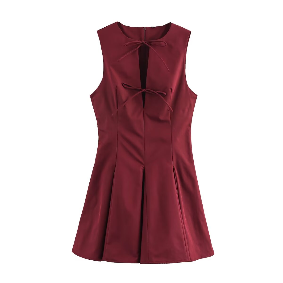 Spring Women Clothing Wide Swing Bowknot Decoration Short Dress