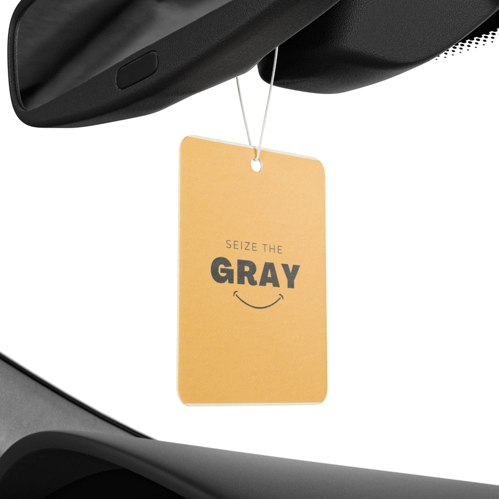 Modern Minimalist Car Air Freshener - Mustard Yellow & Black