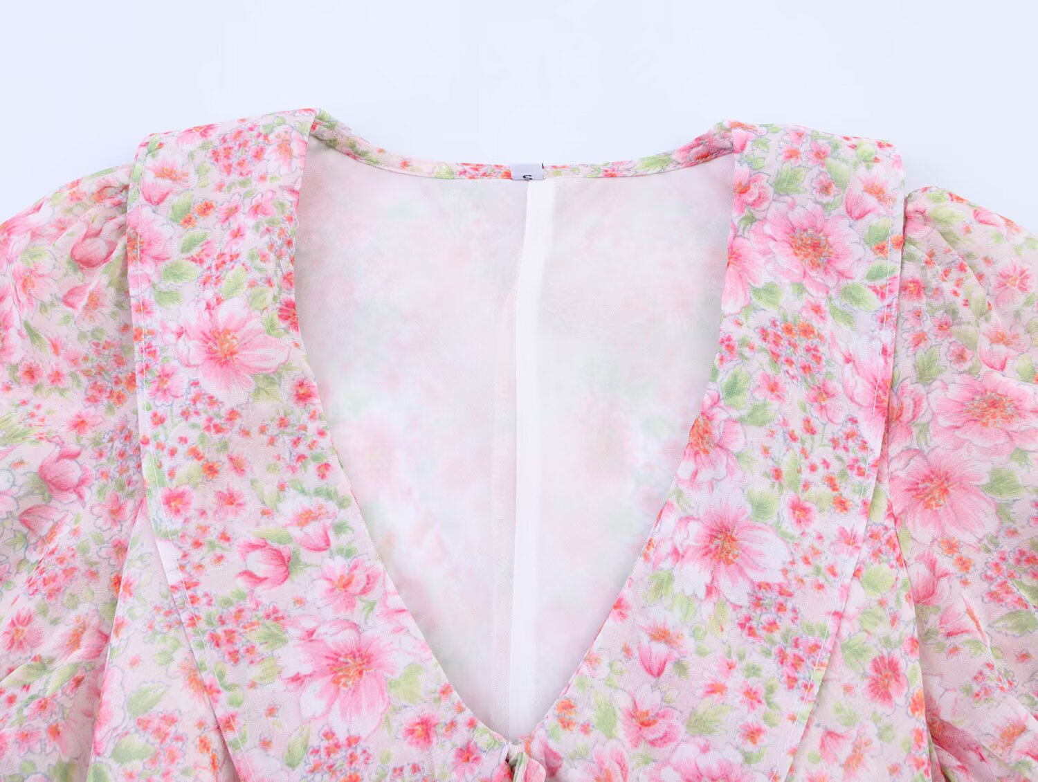 Summer Women Clothing Small round Collared Printing Short Dress