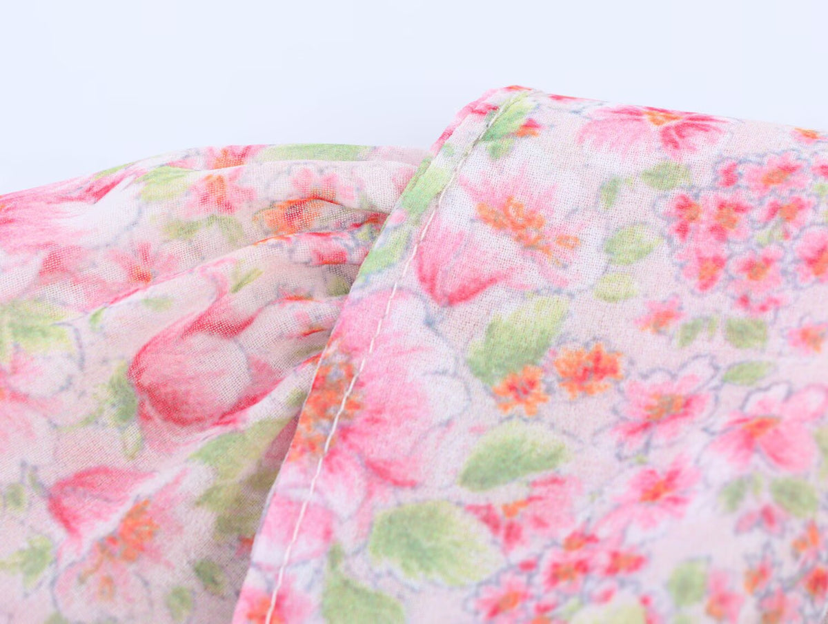 Summer Women Clothing Small round Collared Printing Short Dress