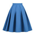 Vintage Style Solid Color A-Line Umbrella Swing Midi Skirt