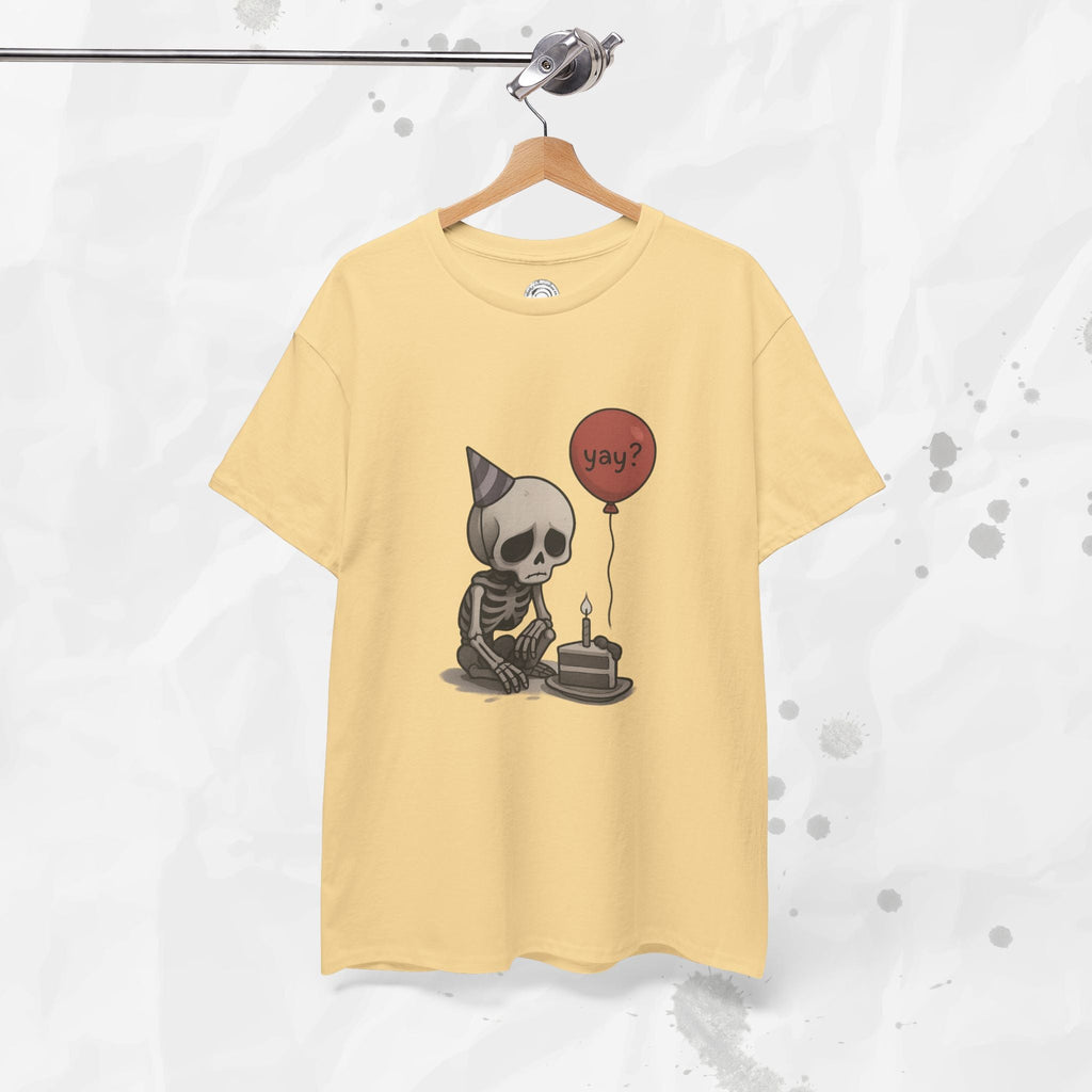 Yay? Skeleton Birthday Graphic T-Shirt - Available in Grey and Red - Image 19