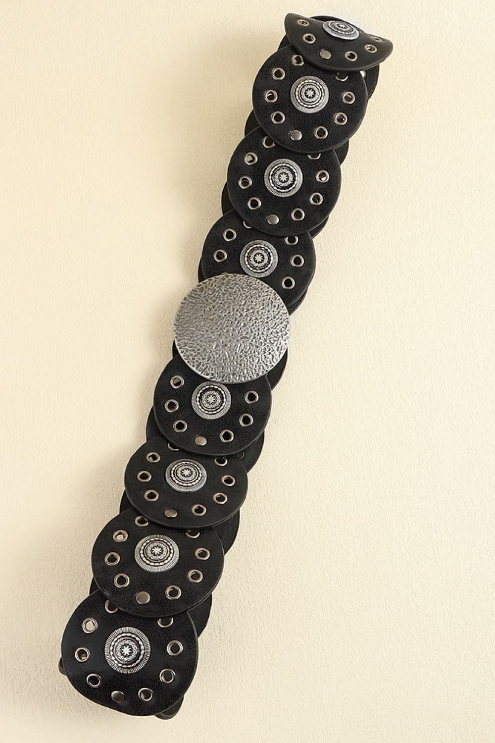 Round Shape PU Leather Belt with Modern Buckle