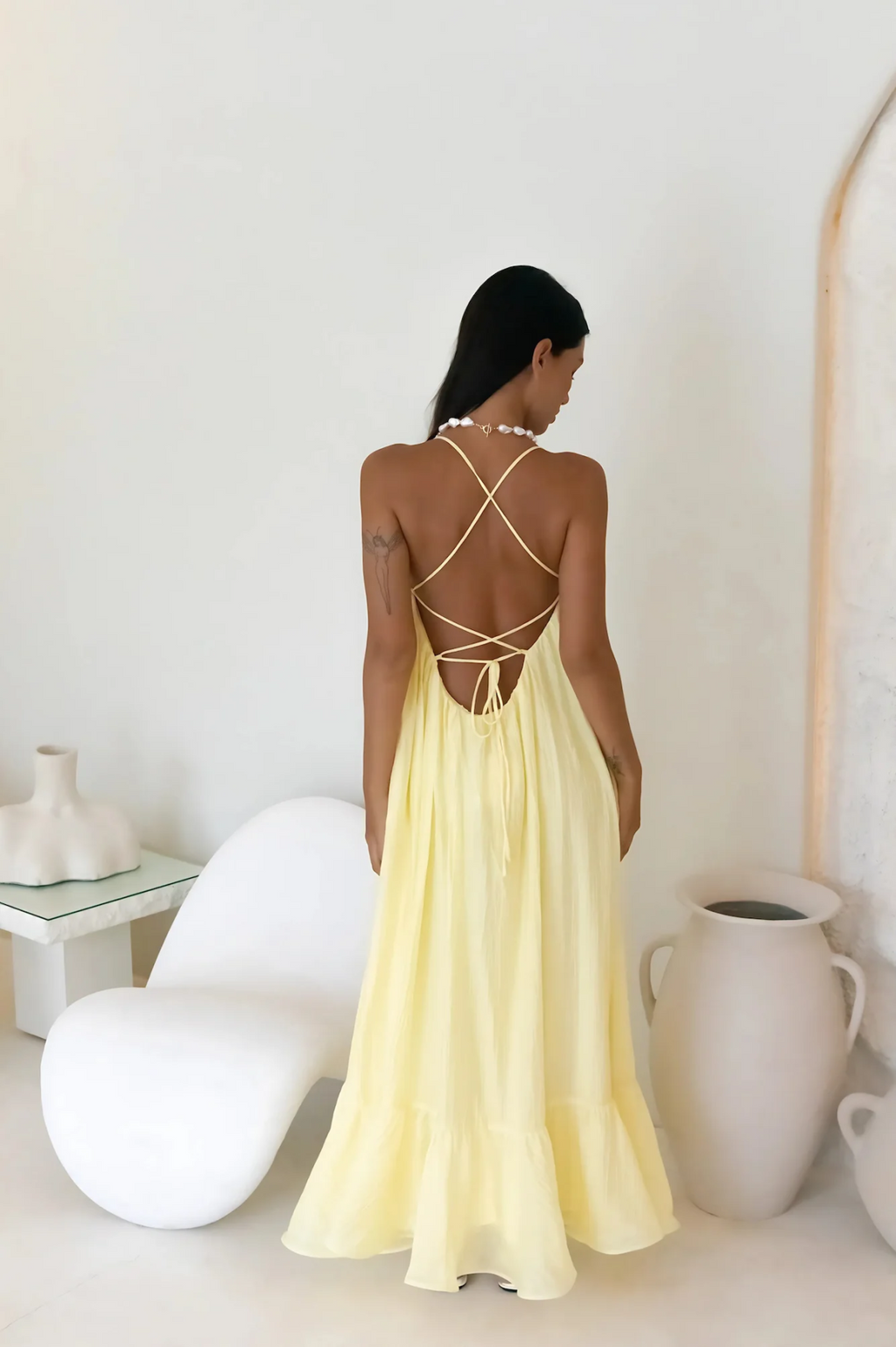 Summer Solid Color Strap Long Women Sweet