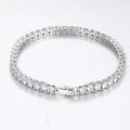 Mens And Womens Brick-link Diamond-encrusted Stainless Steel