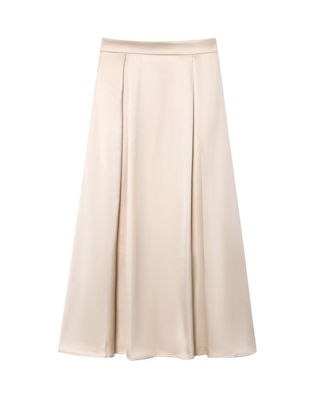 Autumn Silk Satin Texture High Waist Ethereal Swing Midi Skirt Skirt Elegant