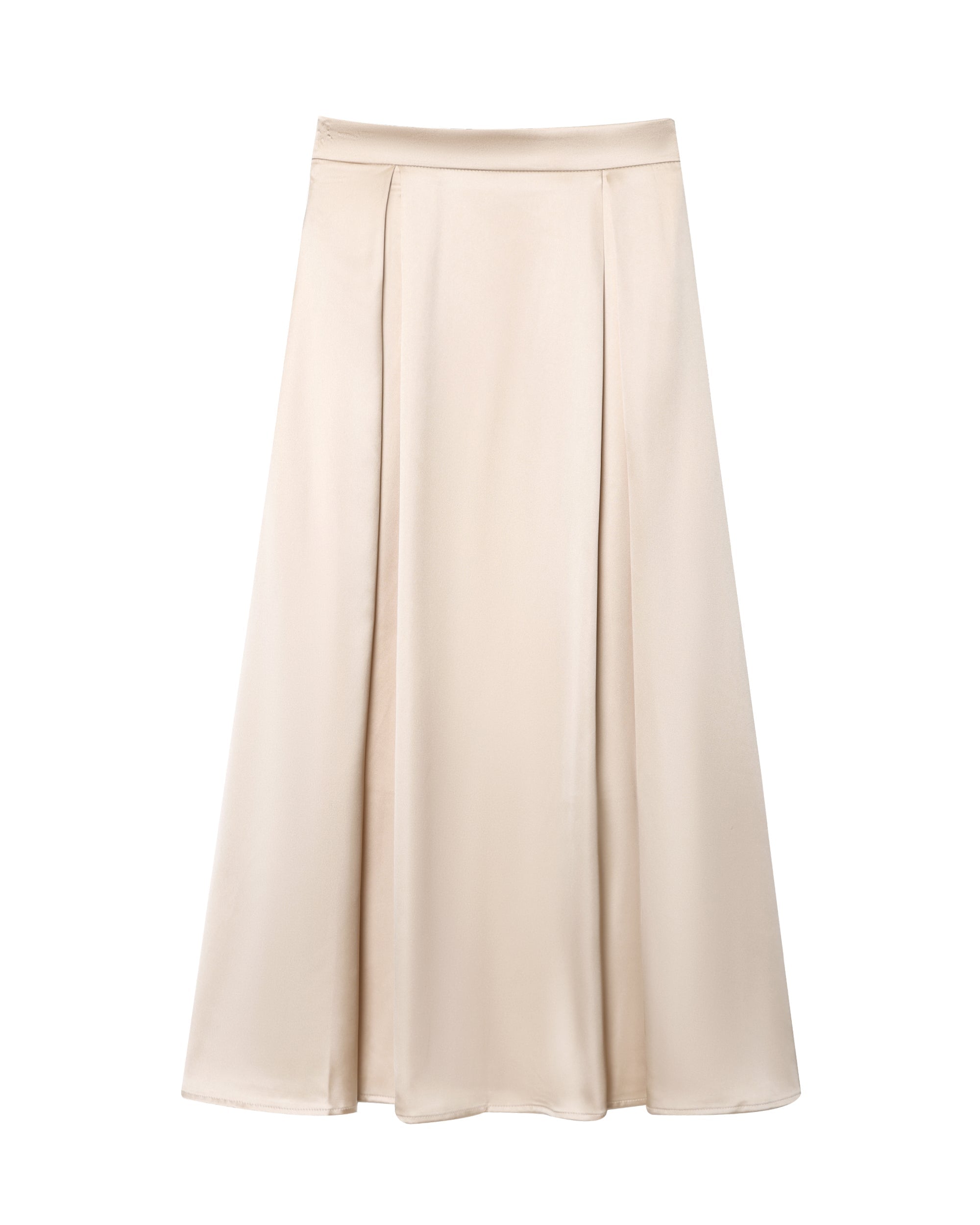 Autumn Silk Satin Texture High Waist Ethereal Swing Midi Skirt Skirt Elegant