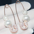 S925 Silver Earrings with Crystal Pearl Studs