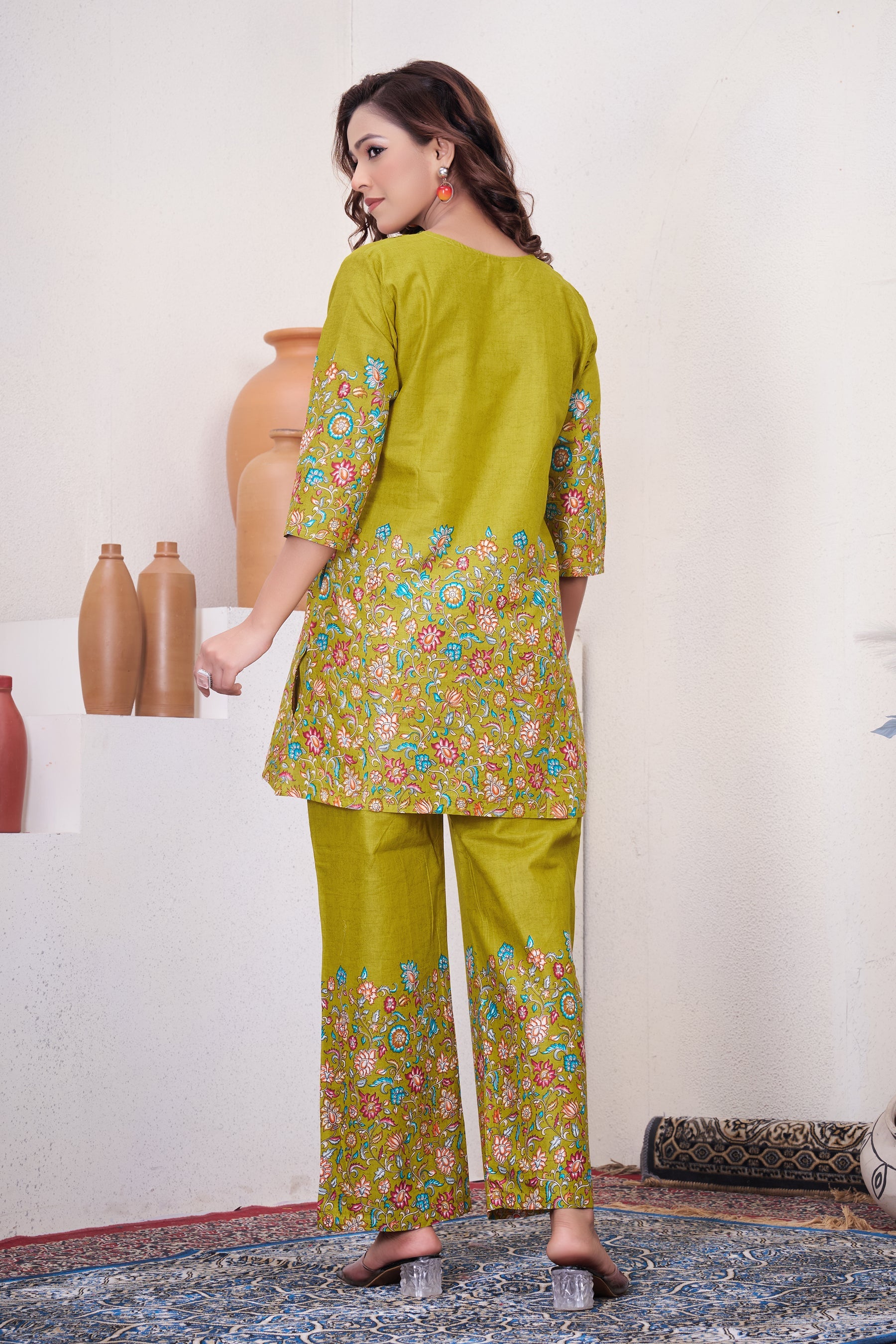 Parrot Printed Pure Cotton Co-Ord Set