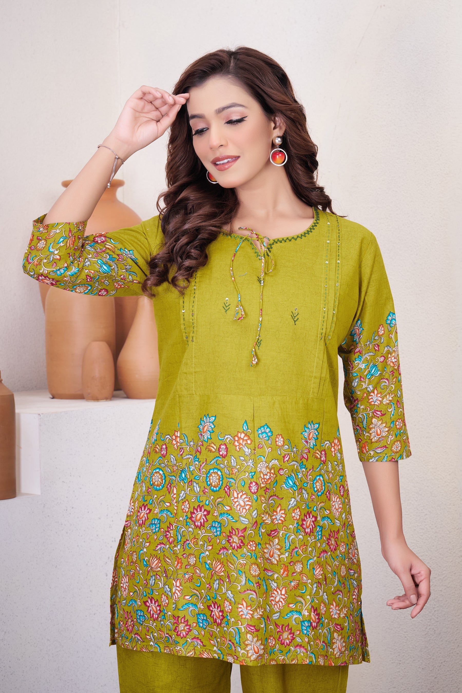 Parrot Printed Pure Cotton Co-Ord Set