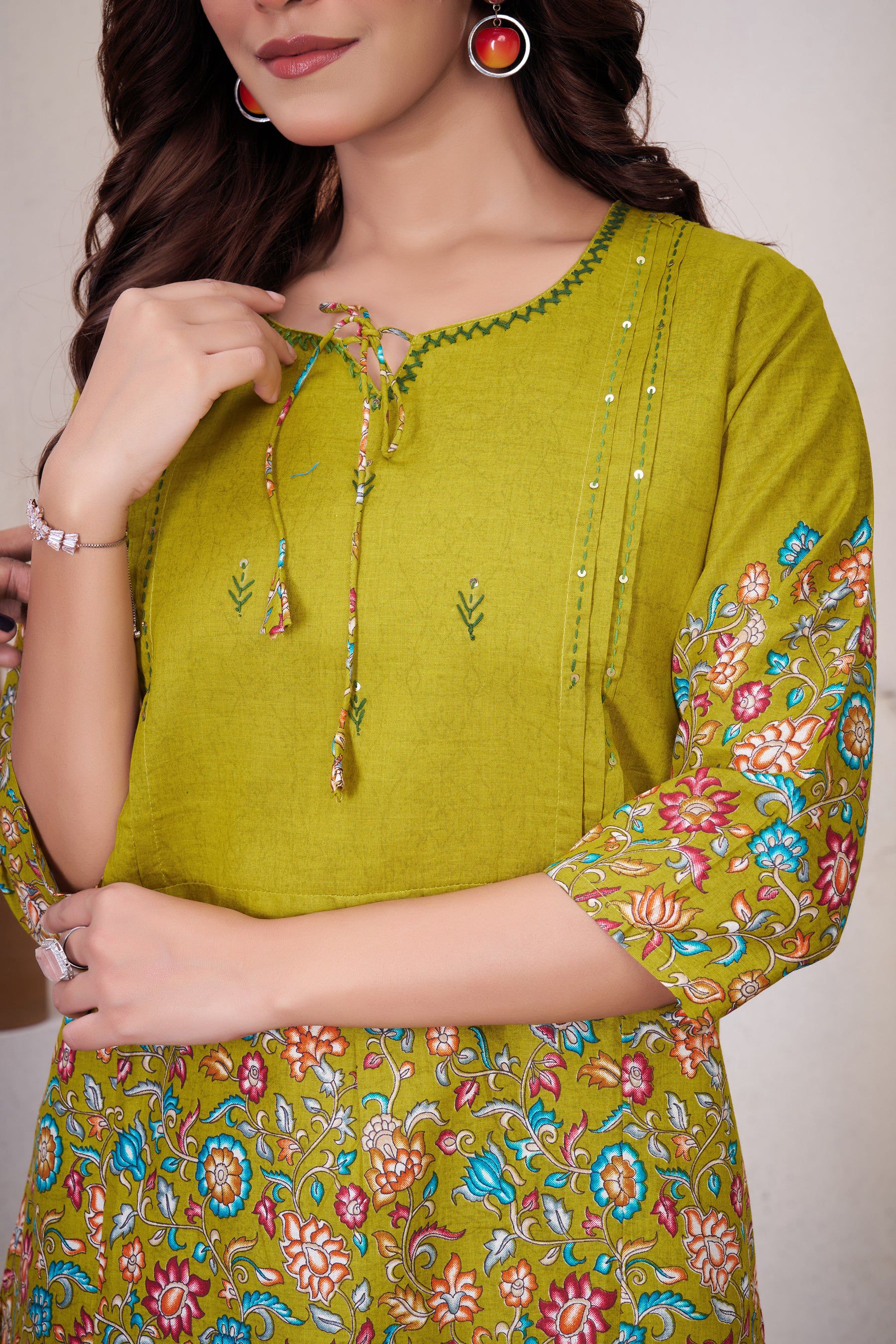 Parrot Printed Pure Cotton Co-Ord Set