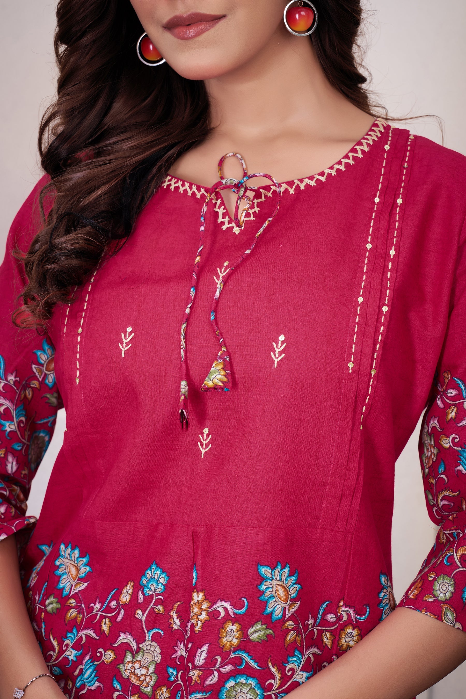 Pink Pure Cotton Printed Co-Ord Set Elegant Trendy Women's Outfit
