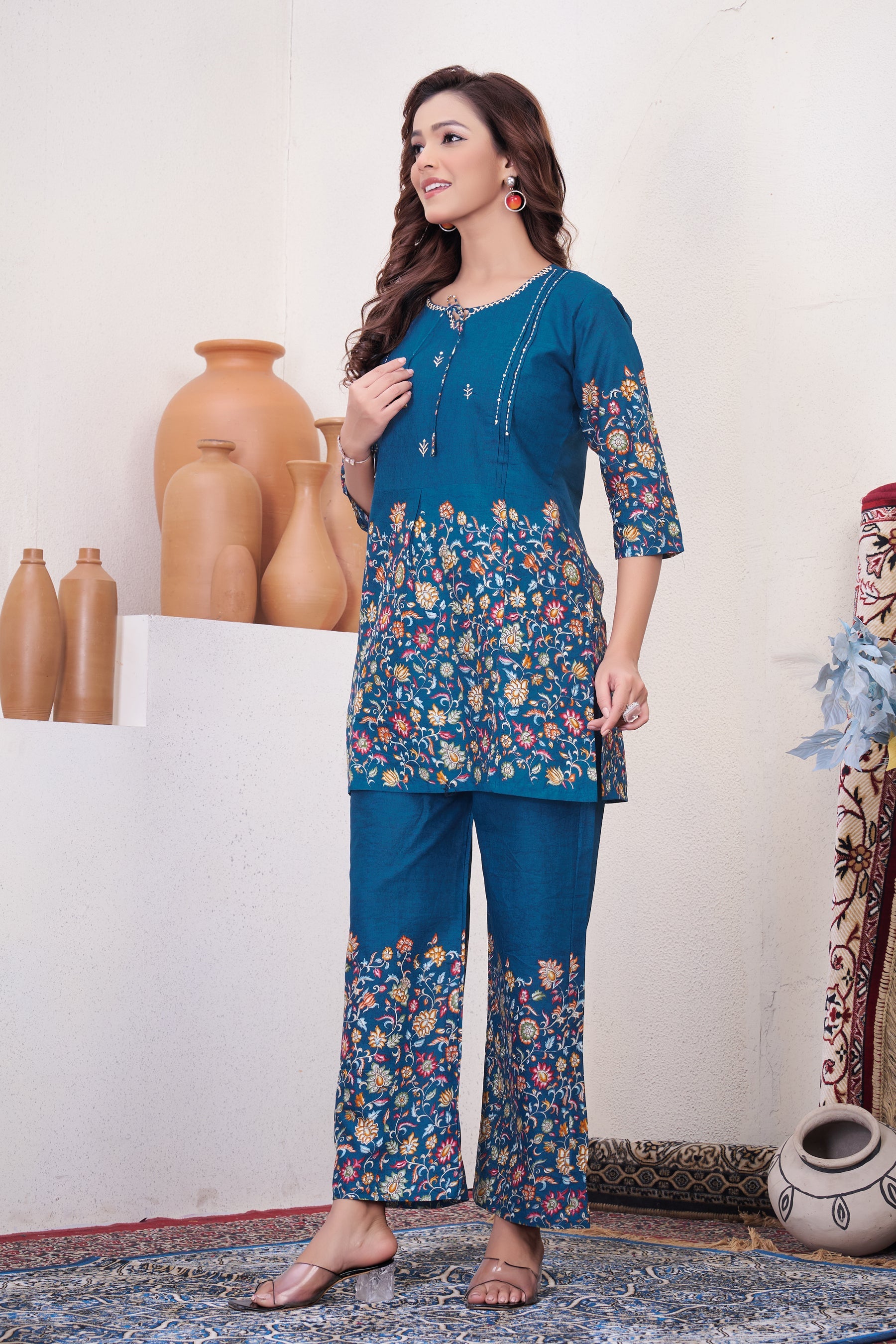 Rama Pure Cotton Printed Co-Ord Set for Festive & Casual Wear