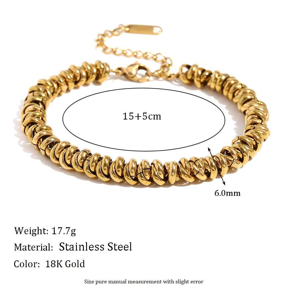Hand-assembled Gold Hoop Necklace