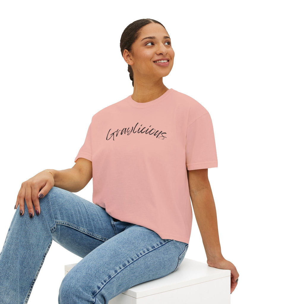 Women's Boxy Cotton Oversized Crewneck Short Sleeve Tee
