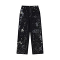 Women's Black Graffiti Print High-Waisted Wide Leg Denim Jeans - Image 5