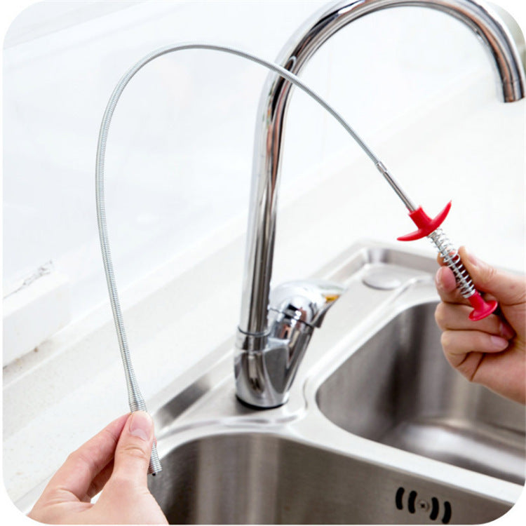 60CM Drain Clog Remover Spring Sewer Dredger for Sink Hair Removal