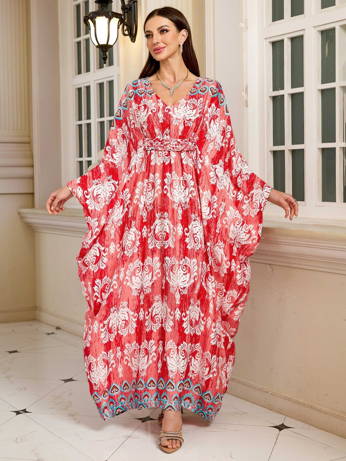 Rayon Print Holiday Loose Maxi Dress Beach Jacket Maxi Dress Bikini Cover