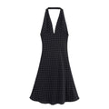 Women Clothing Summer Elegant Deep V Plunge neck High Waist A line Dress
