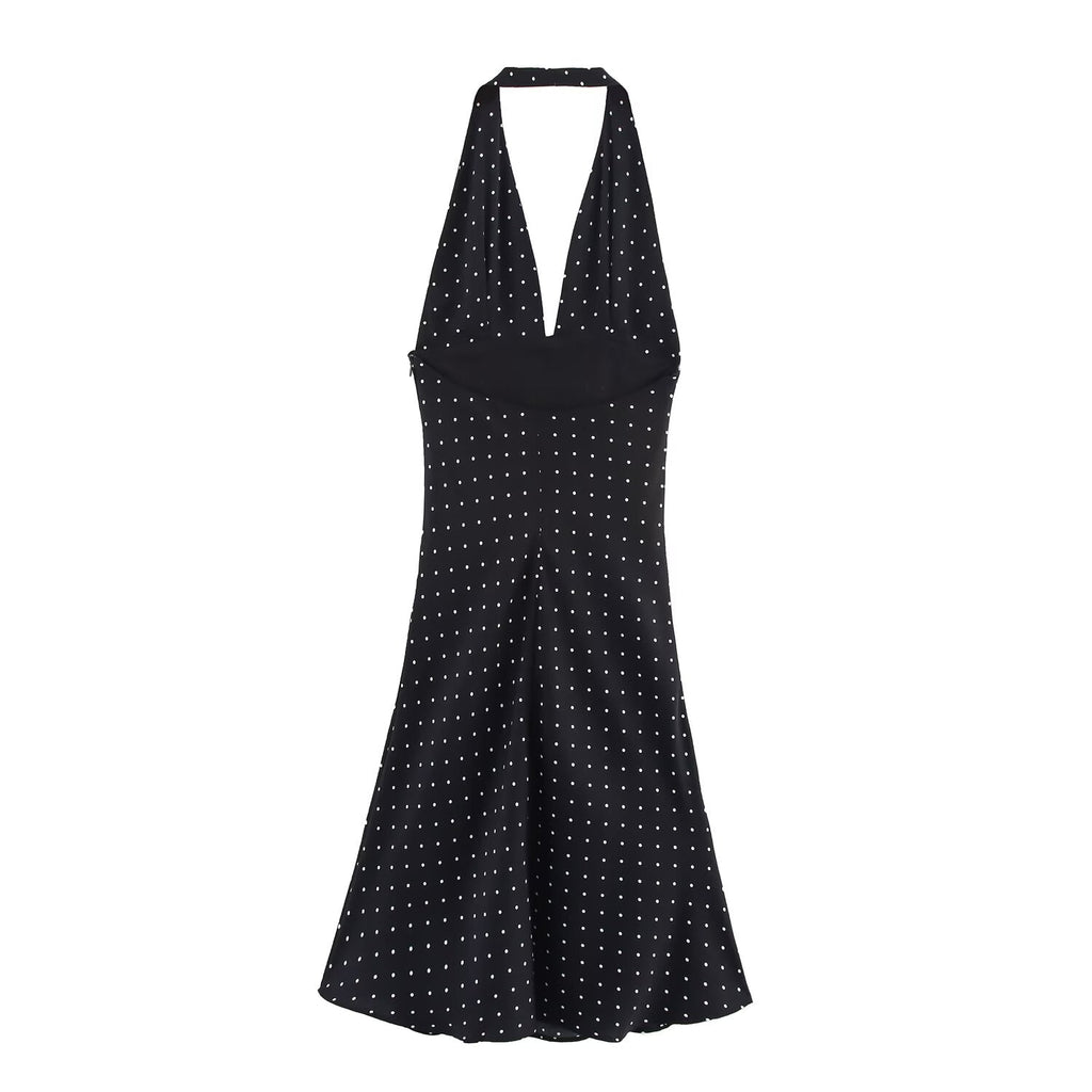 Women Clothing Summer Elegant Deep V Plunge neck High Waist A line Dress