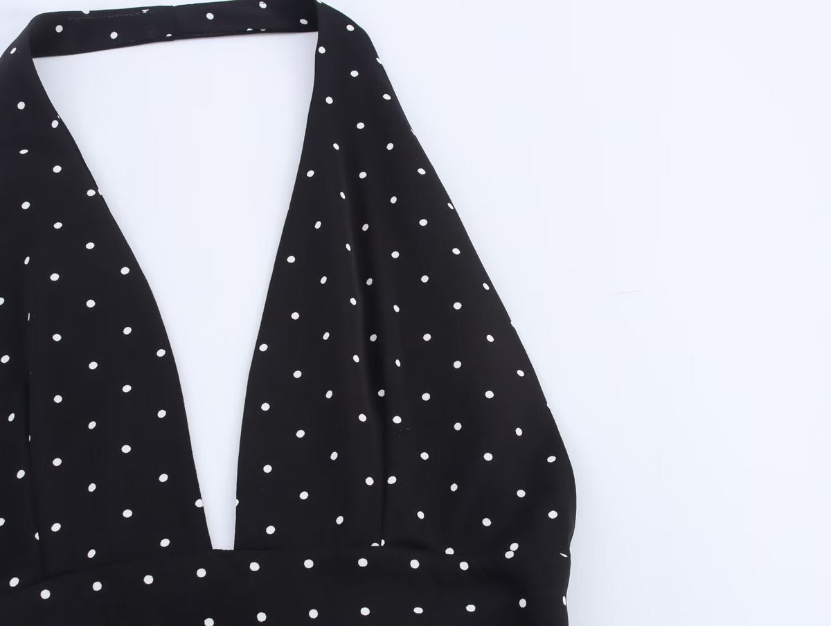 Women Clothing Summer Elegant Deep V Plunge neck High Waist A line Dress