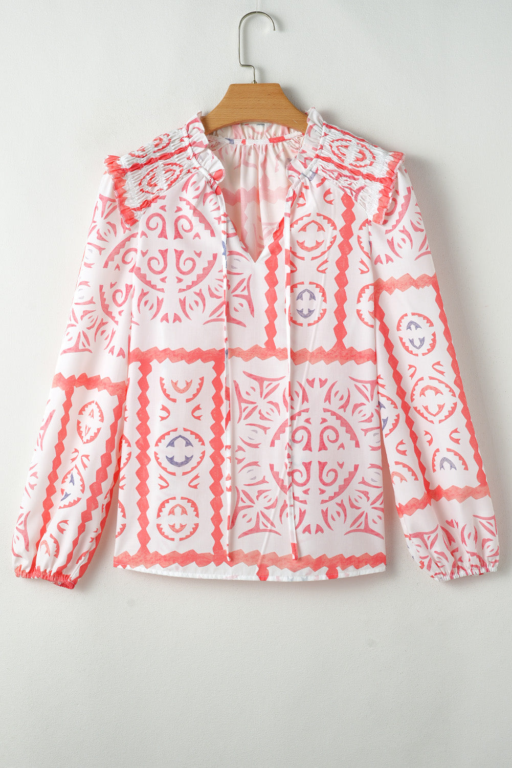 Desert Flower Chiffon Smocked Poet Blouse | Billowy Sleeves