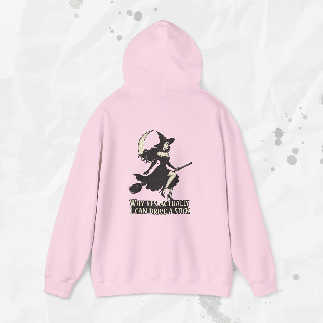 Witch Graphic Hoodie Why Yes Actually I Can Drive a Stick Pullover - Image 2