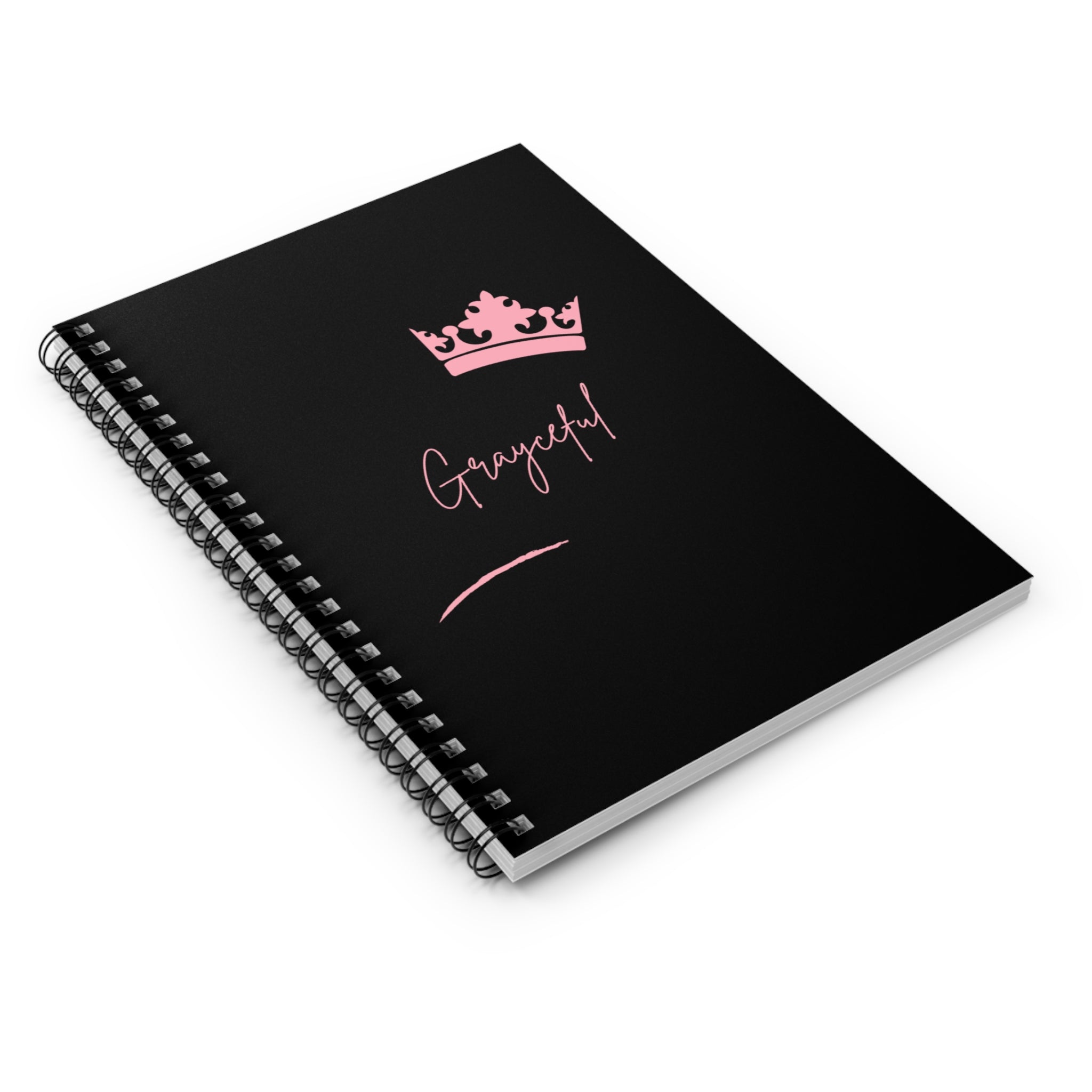 Minimalist Spiral Notebook Ruled Line in Black and Pink