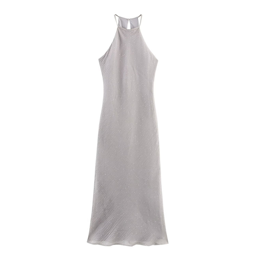French Swing Collar Sling Dress Women Summer High Grade Waist Tight Sheath Dress