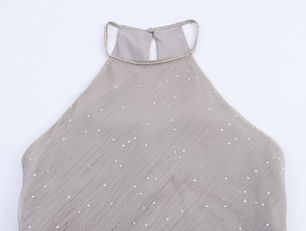 French Swing Collar Sling Dress Women Summer High Grade Waist Tight Sheath Dress