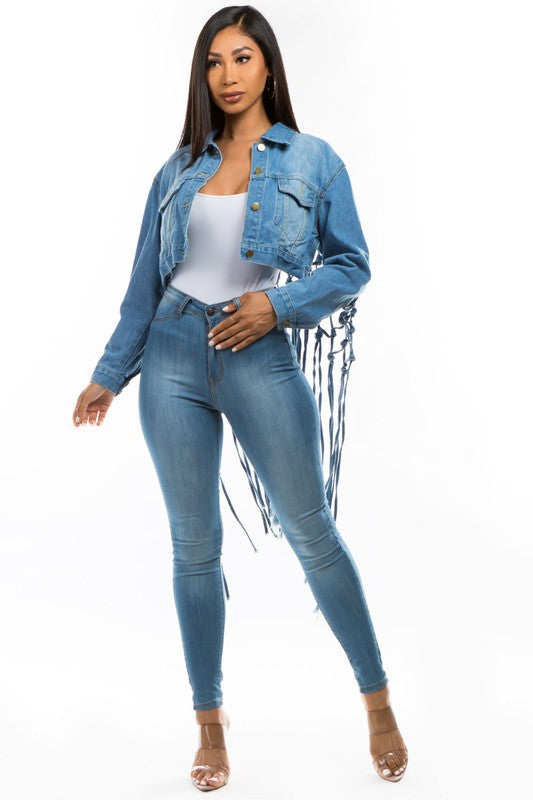 Women's Cropped Denim Jacket - Stylish Lightweight Outerwear