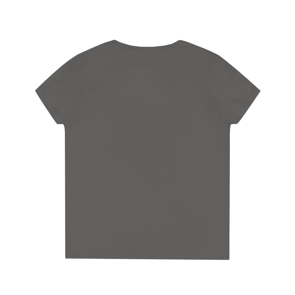 Women's V-Neck Cotton T-Shirt with 3 Hearts Print