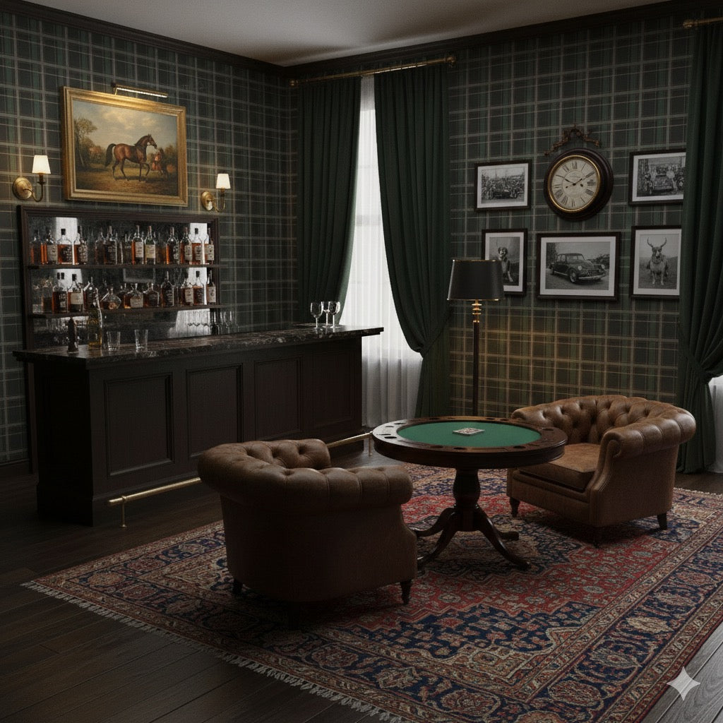 Grady Plaid Wallpaper in Green and Brown for Traditional Decor
