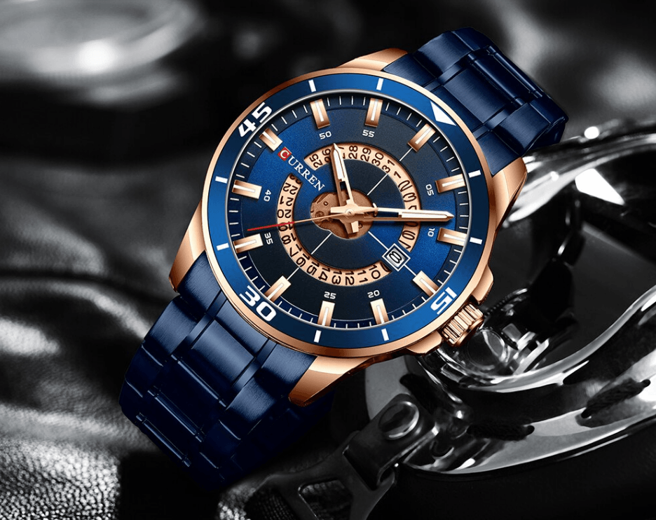 Modern Men's Waterproof Quartz Sports Watch with Fluorescent Hands
