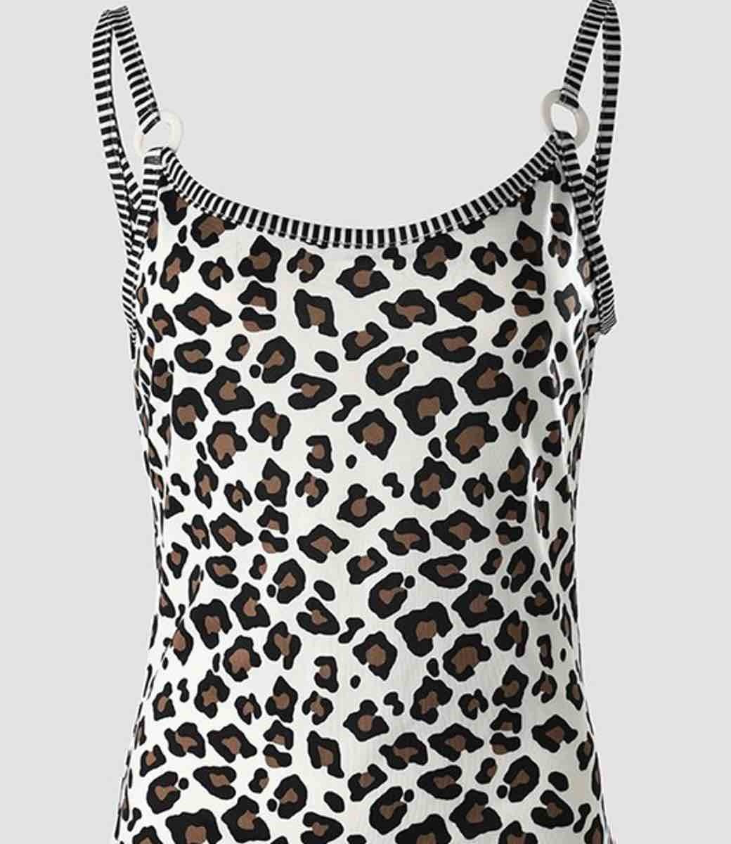 Melody Ring Cheetah Tank: Modern Leopard Print Knit Top