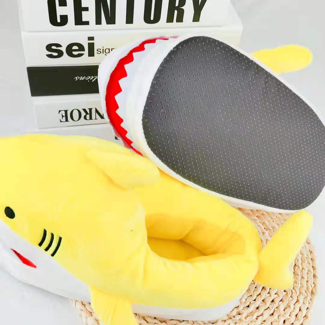 Women's Plush Shark Slippers - Cute Cartoon Winter Indoor Shoes