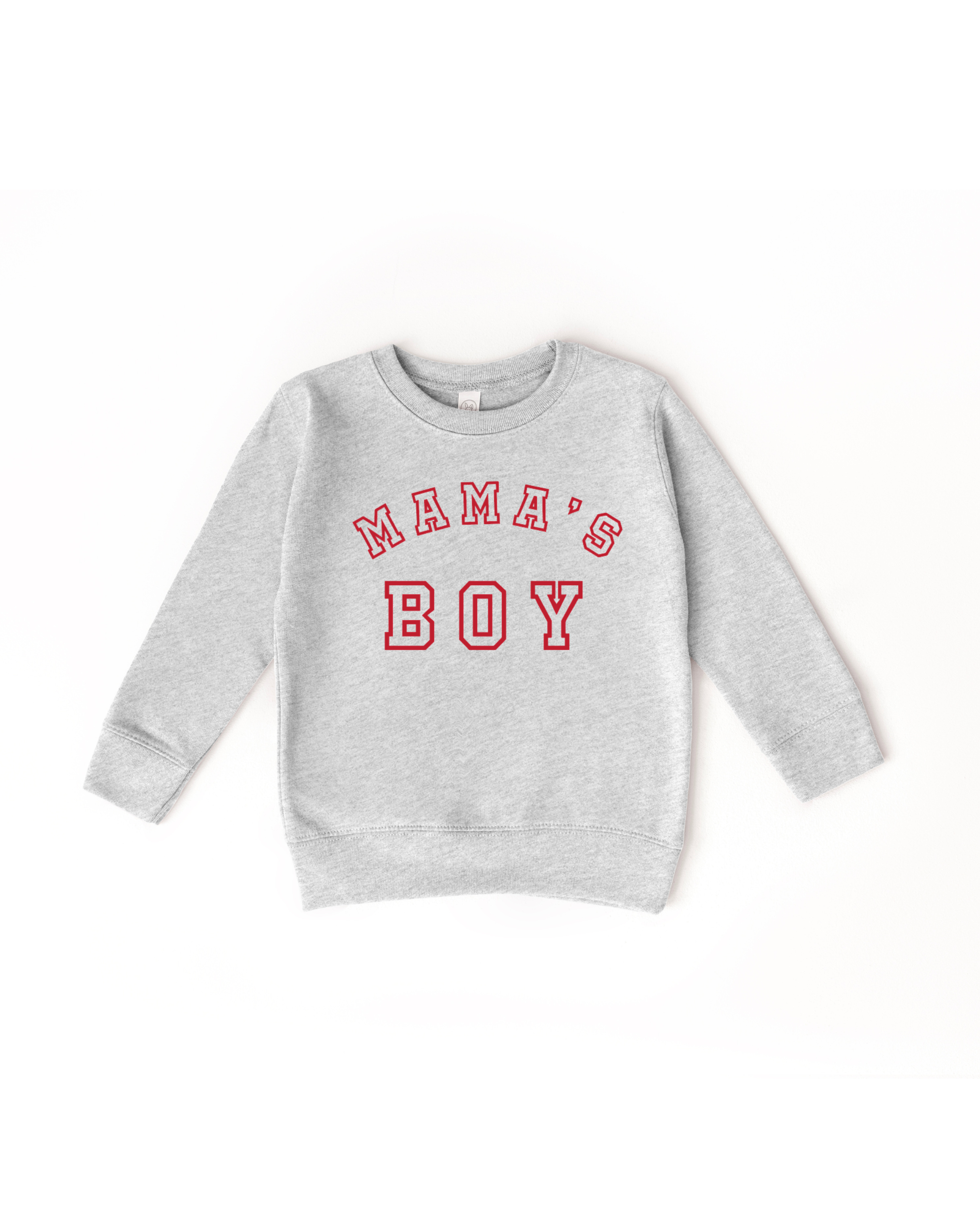 Mama's Boy Varsity Sweatshirt - Kids Sporty Crewneck Pullover