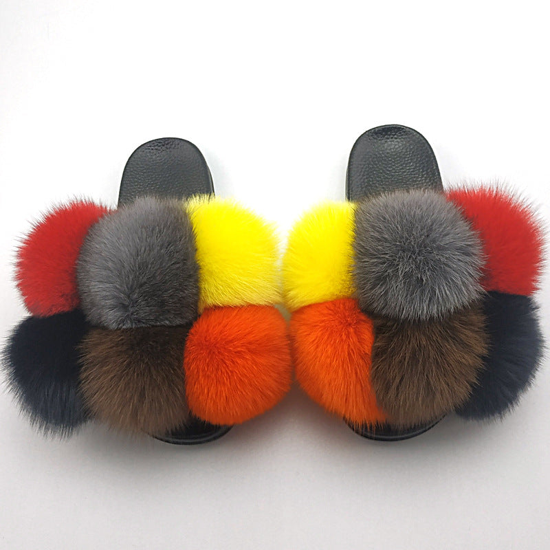 Women's Fluffy Faux Fur Open-Toe Maximalist House Slides