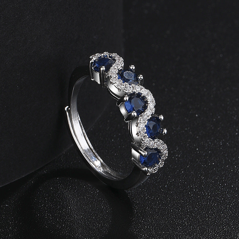 Wave Twisted Band Ring in Minimalist European Style for Women