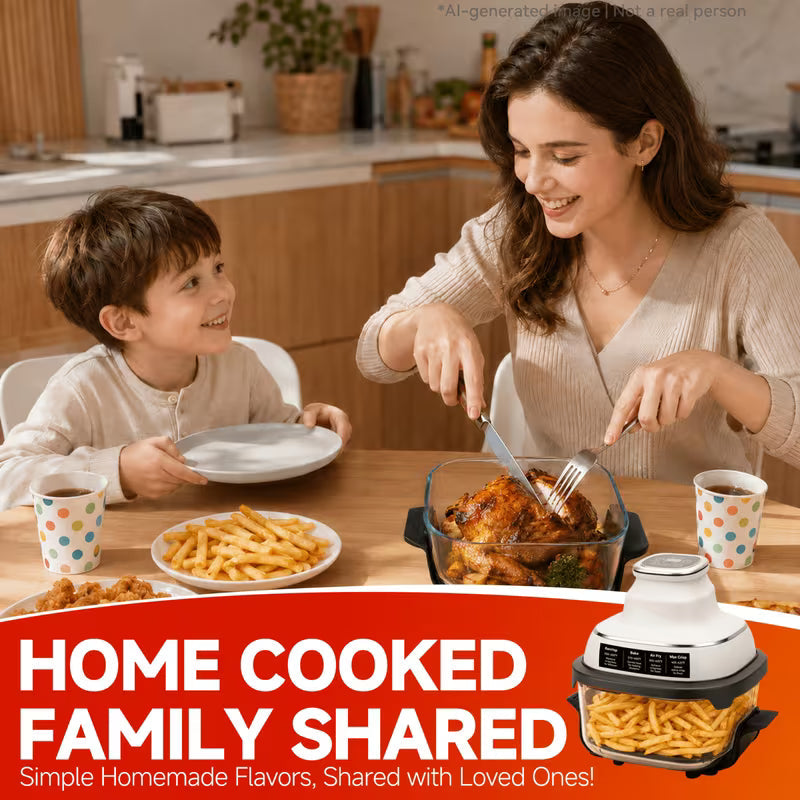 12-in-1 Multi-Function Visual Glass Air Fryer with Viewing Window