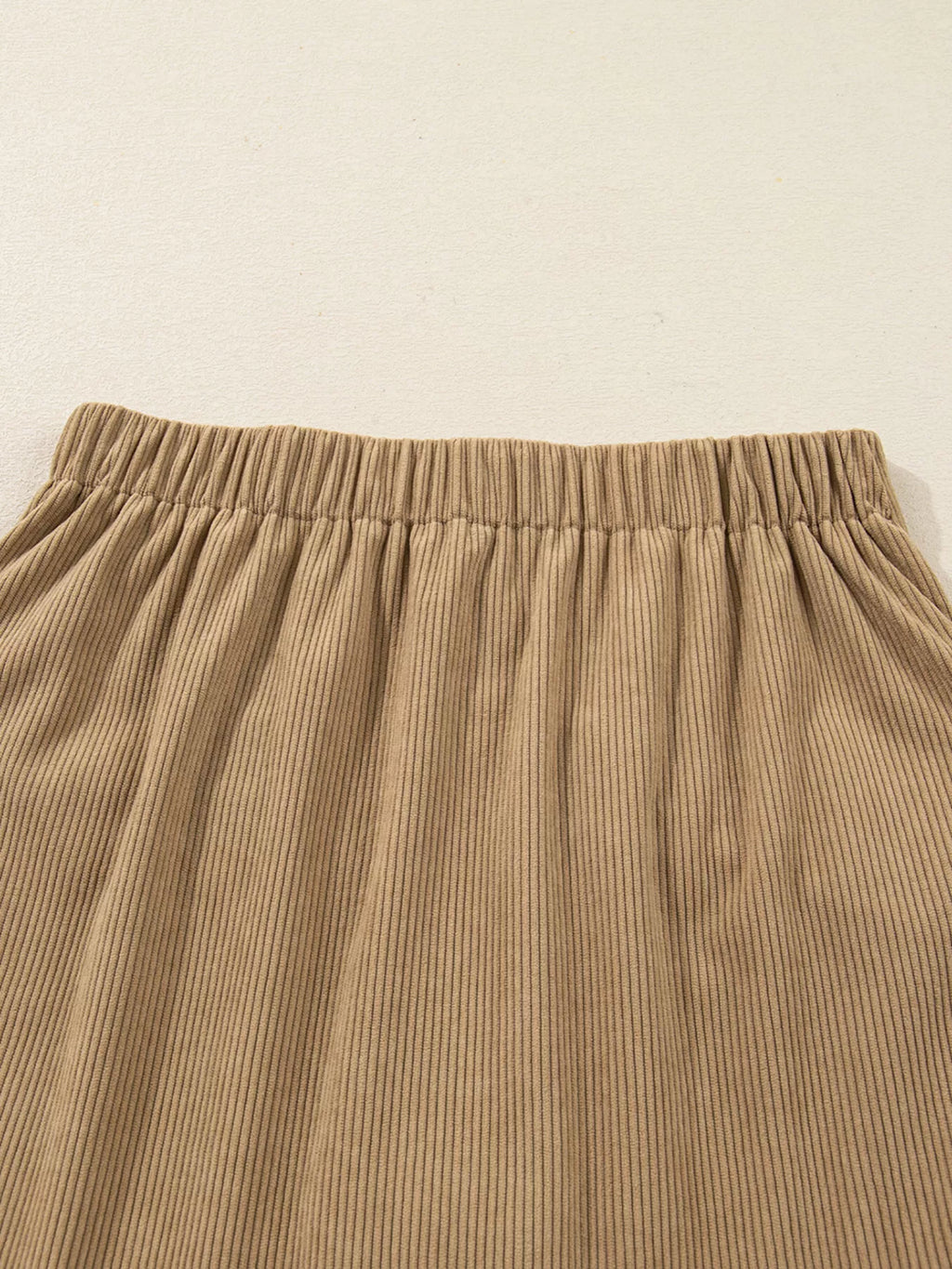 Women's Button-Front Corduroy Mini Skirt in Tan - Image 10