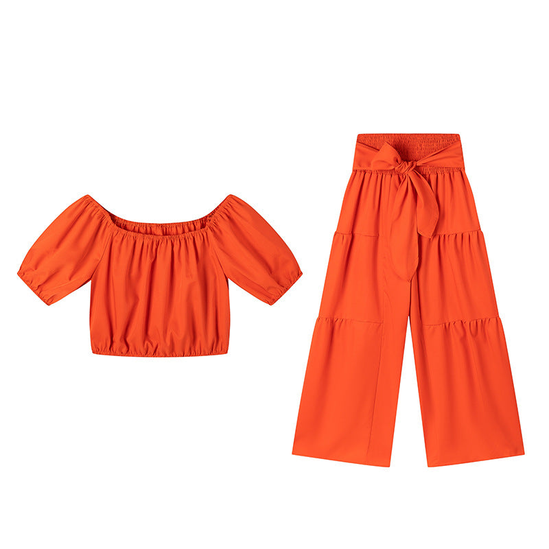 Two-Piece High-Waist Flared Pant Set with Off-Shoulder Top - Image 8