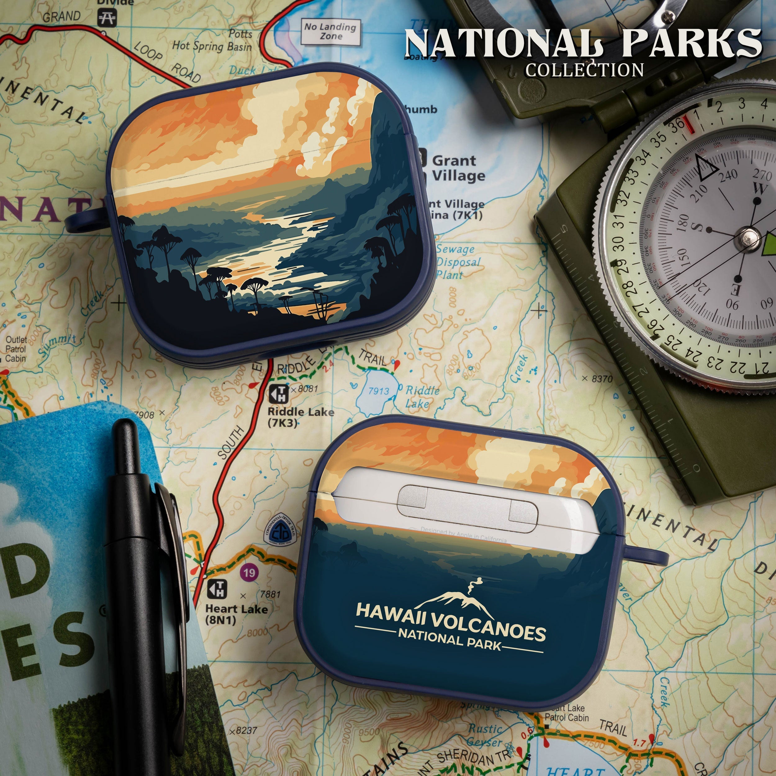 National Parks Hawaii Volcanoes HDX Apple Airpods Gen 3 Case Cover