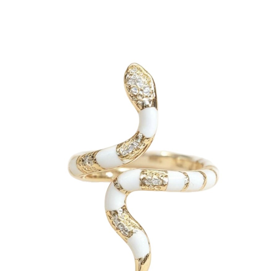 Snake Zodiac Index-Finger Ring, Adjustable Gold Statement Piece