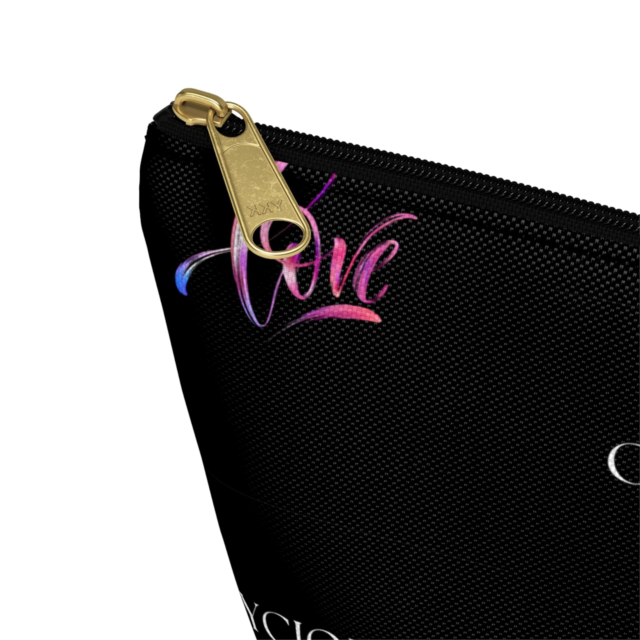 Modern Minimalist Accessory Pouch with Zip Closure in Pink Purple