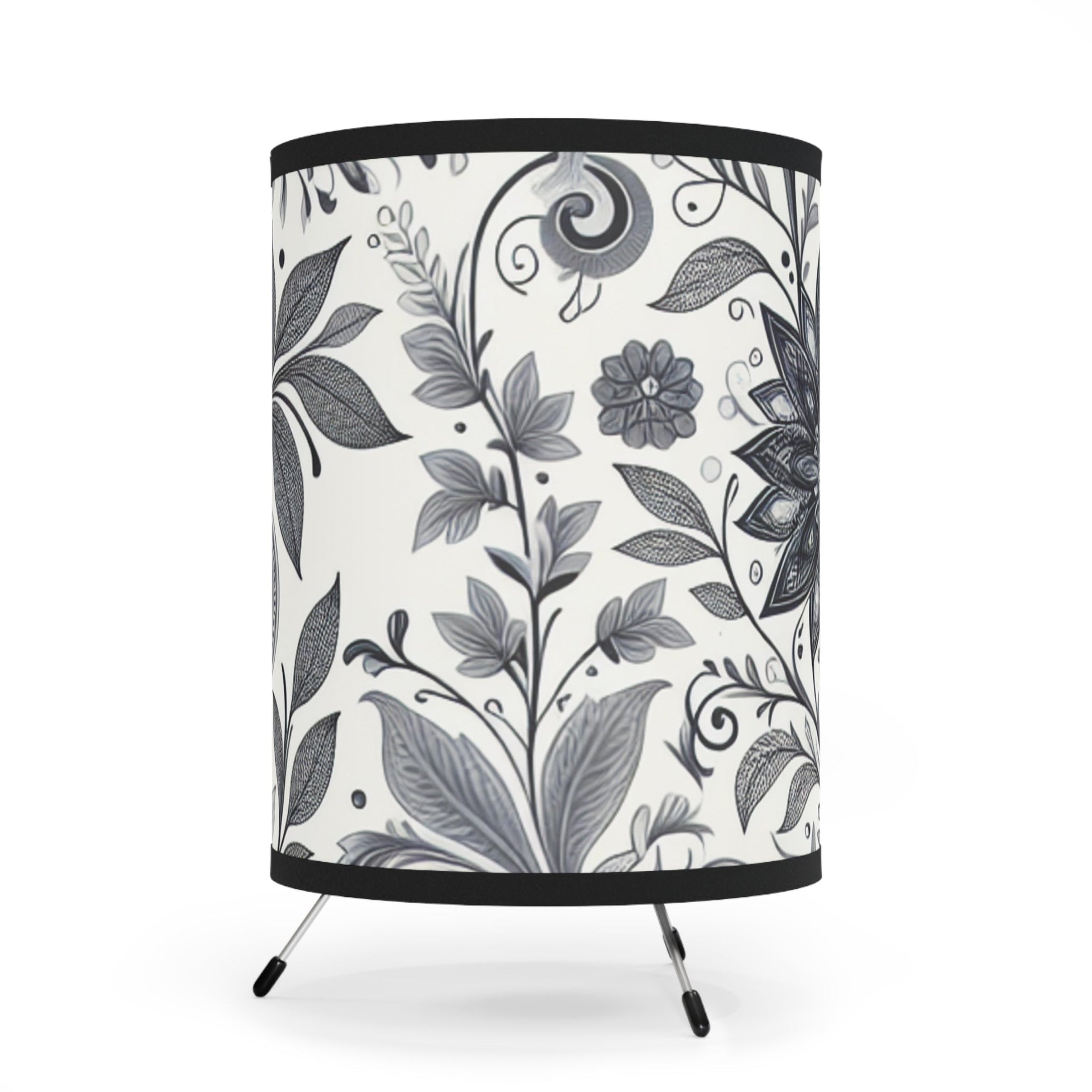 Floral Tripod Floor Lamp for Modern Living Room Decor