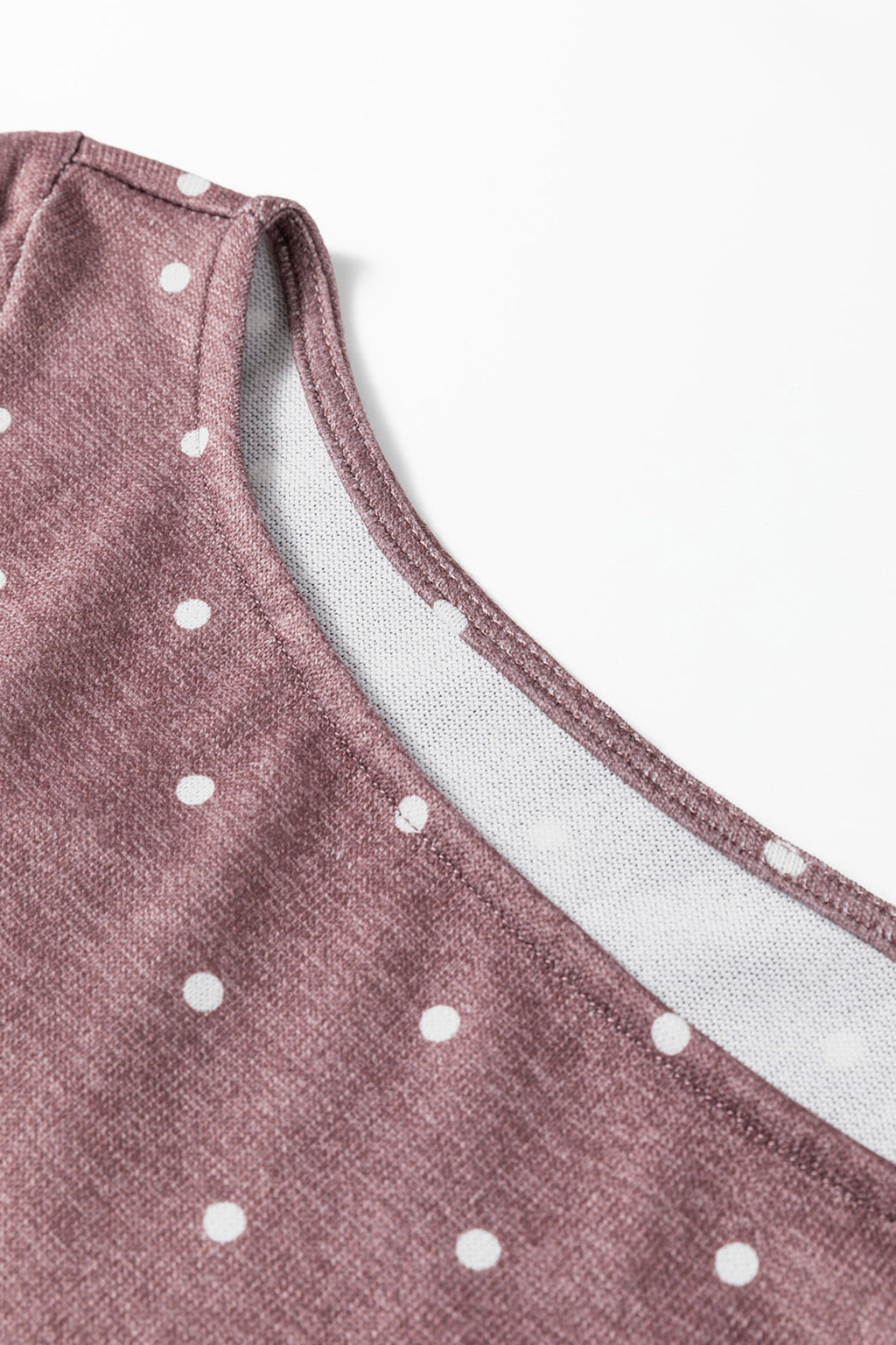Polka Dot Long Sleeve Boat Neck Knit Top - Soft Everyday Tee