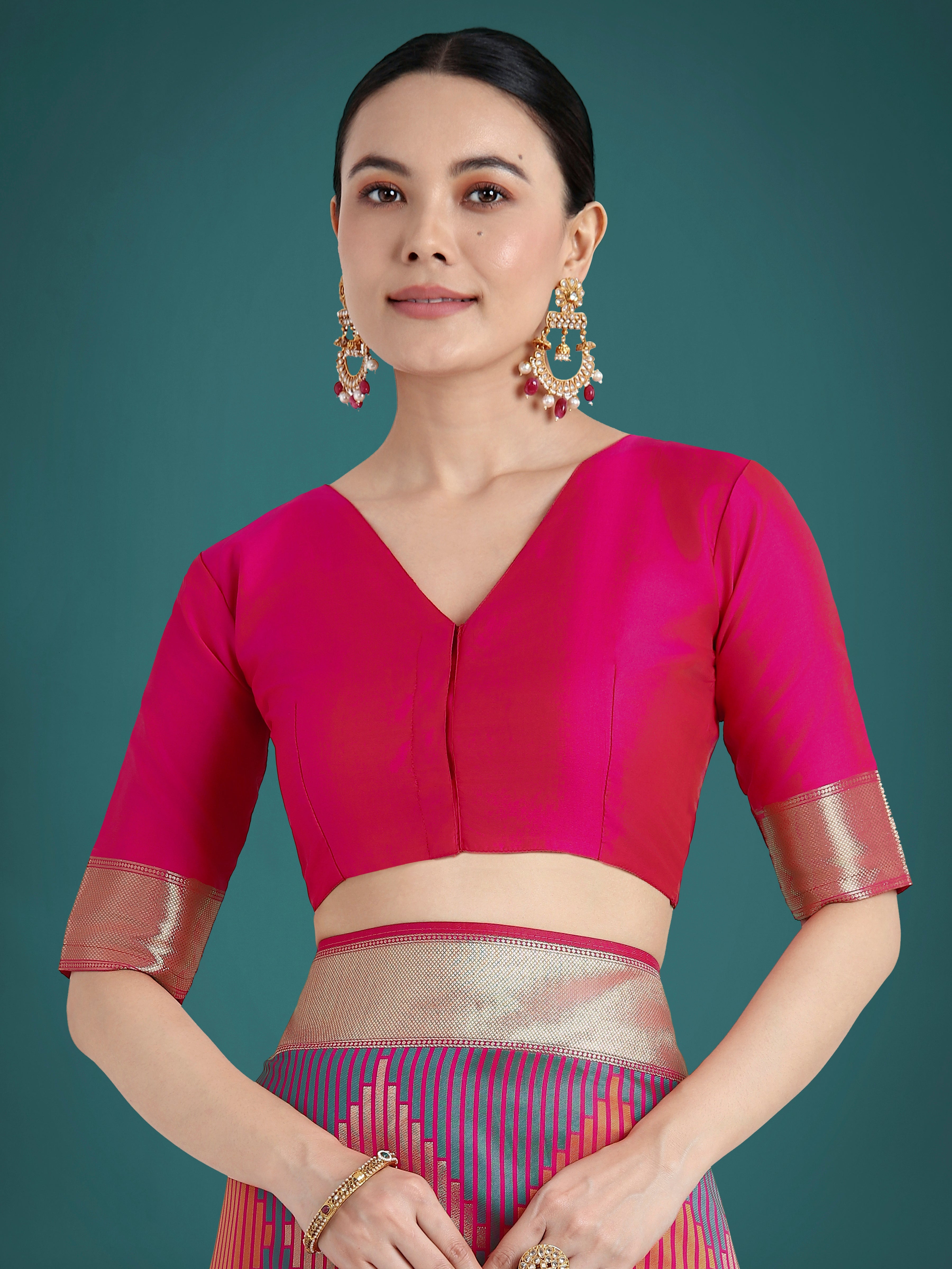 Classic Pink Banarasi Silk Saree with Zari Weaving