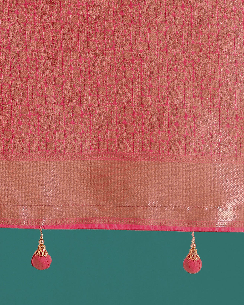 Classic Pink Banarasi Silk Saree with Zari Weaving